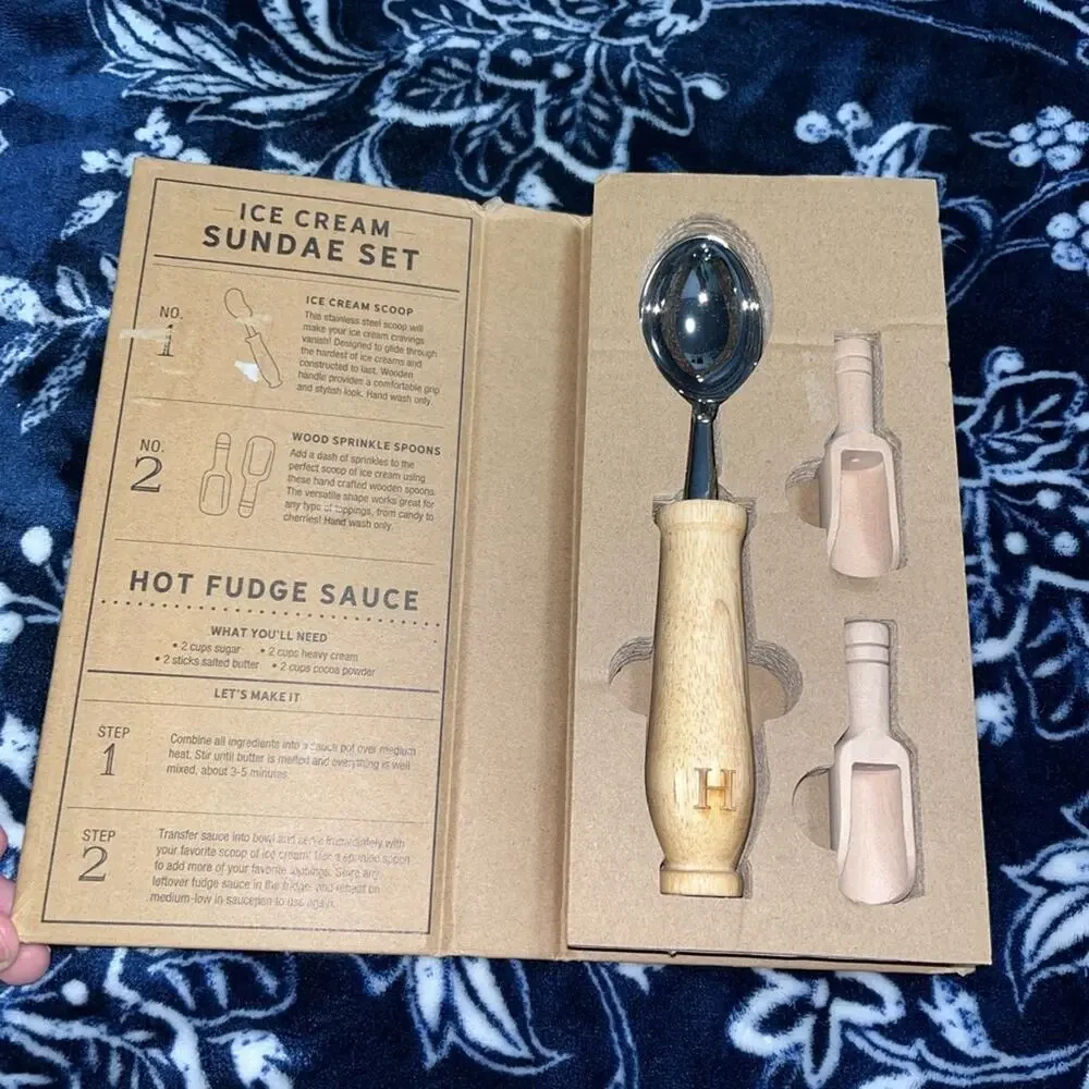 NIB! Santa Barbara Design Studio Ice Cream Sundae Gift Set Gift Box, 3-Pieces